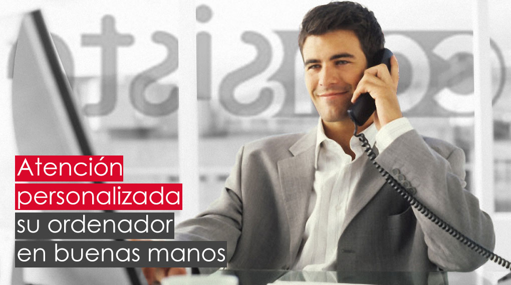 Atención personalizada en Boadilla. Su ordenador en buenas manos Un hombre al teléfono. Atención personalizada en Boadilla. Su ordenador en buenas manos